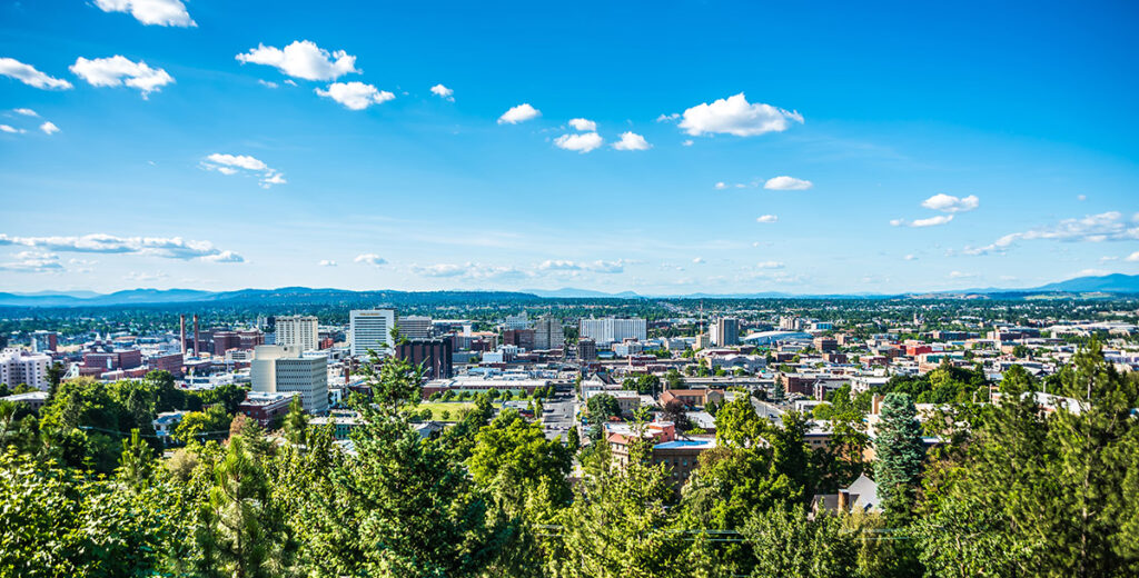 An image of the Spokane city skyline in Washington State.