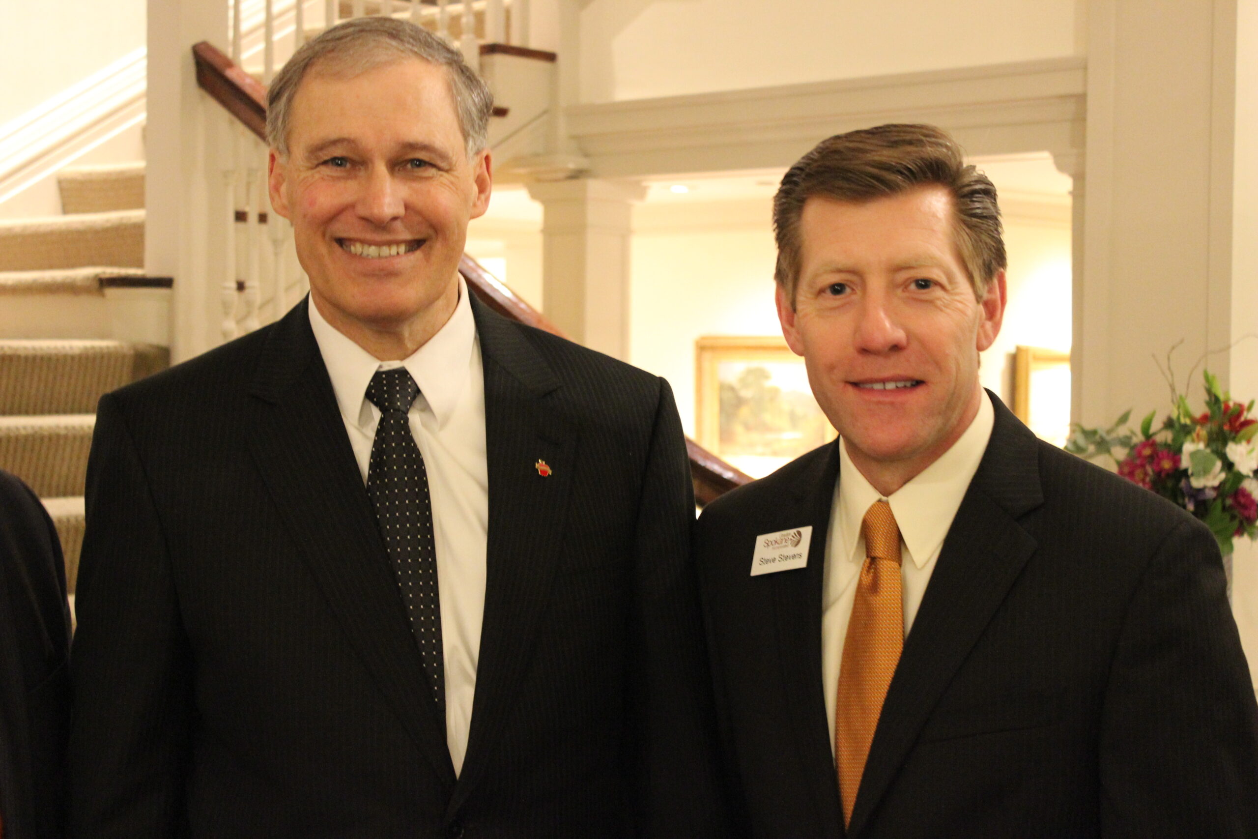 Governor Jay Inslee with GSI CEO and President Steve Stevens at the Governor's Mansion Grand Reception.