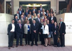 Our D.C. Fly-In delegation stands in front of the New Zealand Embassy, prior to their reception with Ambassador Tim Groser.