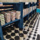 Shelves filled to the brim with supplies for the Shadle Park High School Craft Show.